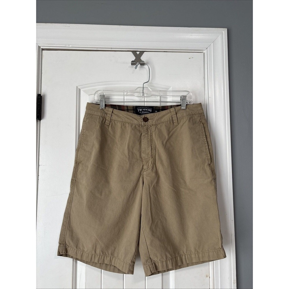 The New Ivy Brand Chino Shorts Men's 34 Beige/Brown Cotton